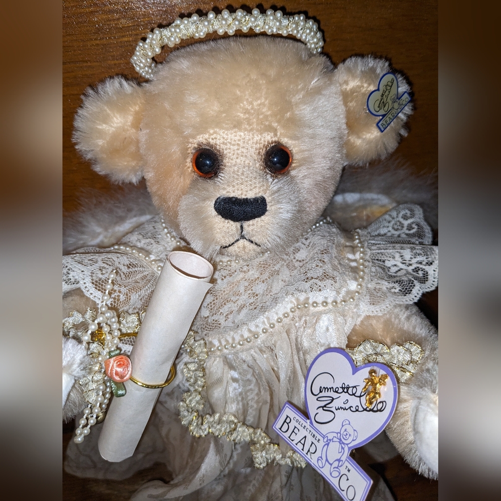 '95 Annette Funicello Celeste Angel Ivory Mohair Bear ALL Original In Exc Cond!